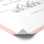 Poster Elégante aquarelle rose Floral Douche de bienvenue (Coin)