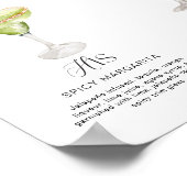 Poster Elégante aquarelle Sa signature Boisson Mariage (Coin)