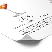 Poster Elégante aquarelle Sa signature Boisson Mariage (Coin)