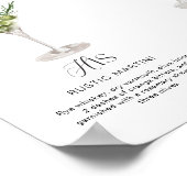 Poster Elégante aquarelle Sa signature Boisson Mariage (Coin)