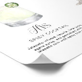 Poster Elégante aquarelle Sa signature Boisson Mariage (Coin)