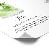 Poster Elégante aquarelle Sa signature Boisson Mariage (Coin)