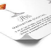 Poster Elégante aquarelle Sa signature Boisson Mariage (Coin)