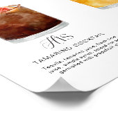 Poster Elégante aquarelle Sa signature Boisson Mariage (Coin)