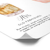 Poster Elégante aquarelle Sa signature Boisson Mariage (Coin)