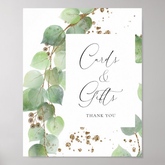 Poster Elégante aquarelle Verdure Cartes de Mariage & Cad (Devant)
