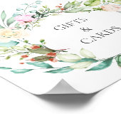 Poster Élégante aquarelle vert Mariage floral (Coin)