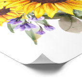 Poster Élégante Baby Shower Jaune Tournesol Fleur (Coin)