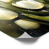 Poster Élégante bande de tulipes blanches dans un jardin (Coin)