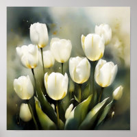 Élégante bande de tulipes blanches dans un jardin