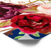 Poster Élégante bannière florale du 30e anniversaire (Coin)