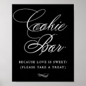 Poster Élégante barre de biscuits Calligraphie blanche |  (Devant)