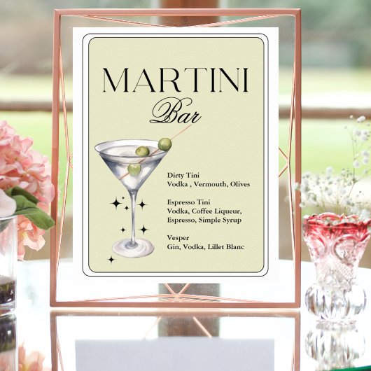 Poster Élégante barre de Martini chic