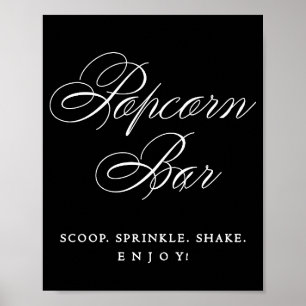 Poster Élégante barre de pop-corn Calligraphie blanche   