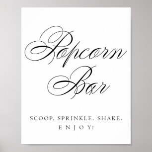 Poster Élégante barre de pop-corn Noir Calligraphie Tab