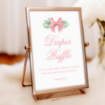 Poster Élégante béquille rose Baby shower chevalier Raffl<br><div class="desc">Elégante Bow rose avec Greenery Girl Baby Douche Chevreuse Poster Raffle. Cliquez sur le bouton personnaliser/modifier avec l'outil de conception pour personnaliser cette conception avec vos détails d'événement.</div>