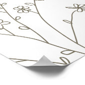 Poster Élégante bienvenue de Baby Shower florale et papil (Coin)