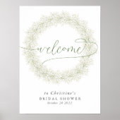 Poster Élégante Bienvenue de Mariage Fleur Blanche Classi (Devant)