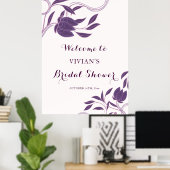 Poster Élégante Bienvenue pour une Fête de Mariage Violet (Bureau à domicile)