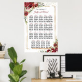 Poster Elégante Bourgogne et tables rousses (Bureau à domicile)