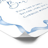 Poster Elégante Bow Fête des mariées bleu Dusty Bubbly Ba (Coin)