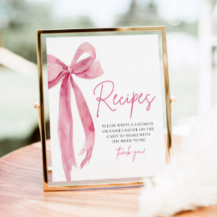 Poster Élégante Bow rose Elle noue les recettes du noeud 