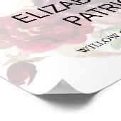 Poster Élégante calligraphie | Accueil du Mariage floral (Coin)