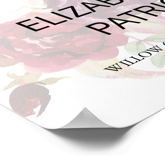 Poster Élégante calligraphie | Accueil du Mariage floral (Coin)