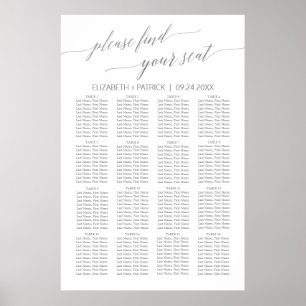 Poster Élégante calligraphie argentée
