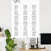 Poster Élégante calligraphie BlackWedding Seating Chart (Bureau à domicile)
