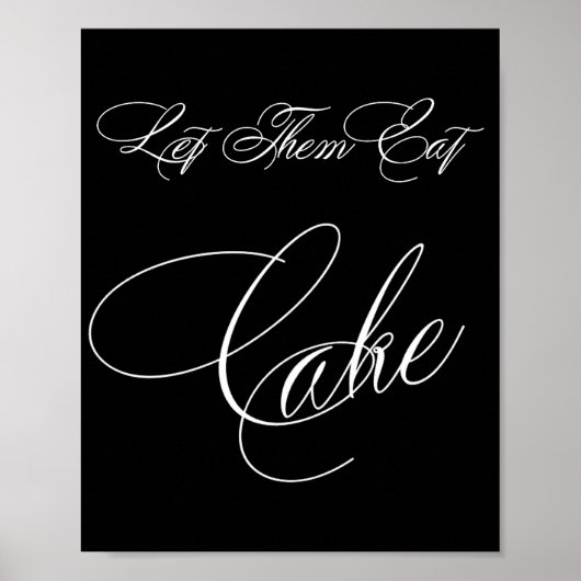 Poster Élégante calligraphie blanche de gâteau | Panneau (Devant)
