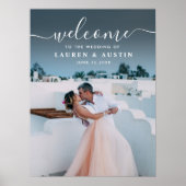 Poster Élégante calligraphie blanche Mariage de photo (Devant)