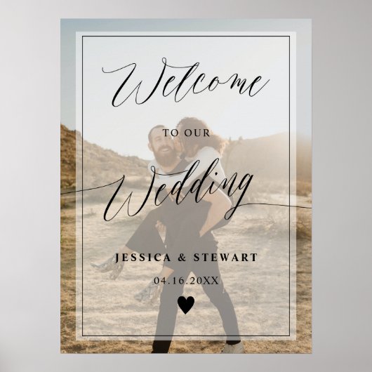 Poster Elégante calligraphie chic script mariage bienvenu (Devant)
