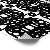 Poster Élégante calligraphie en noir et blanc (Coin)