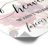 Poster Élégante calligraphie Faded Floral Mariage Memoria (Coin)