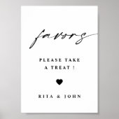 Poster Élégante calligraphie Favoriser le Mariage Panneau (Devant)