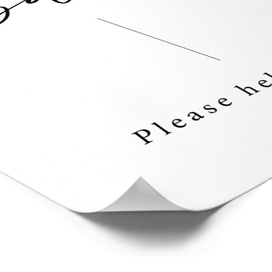 Poster Élégante calligraphie Mariage Snack Bar Signaler P (Coin)