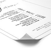 Poster Elégante calligraphie noir blanc Salon Prix (Coin)