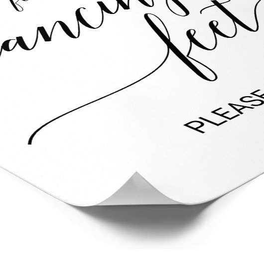 Poster Élégante calligraphie noire Pieds dansants (Coin)