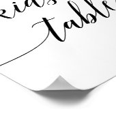 Poster Élégante calligraphie noire Signal de table pour e (Coin)