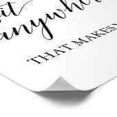 Poster Élégante calligraphie noire Sit Anywhere (Coin)