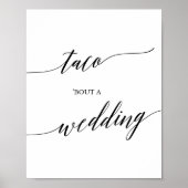 Poster Élégante calligraphie noire Taco 'Bout Un Mariage (Devant)