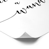 Poster Élégante calligraphie noire Vague une baguette (Coin)