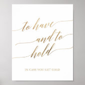 Poster Élégante calligraphie or à avoir et à tenir signe (Devant)