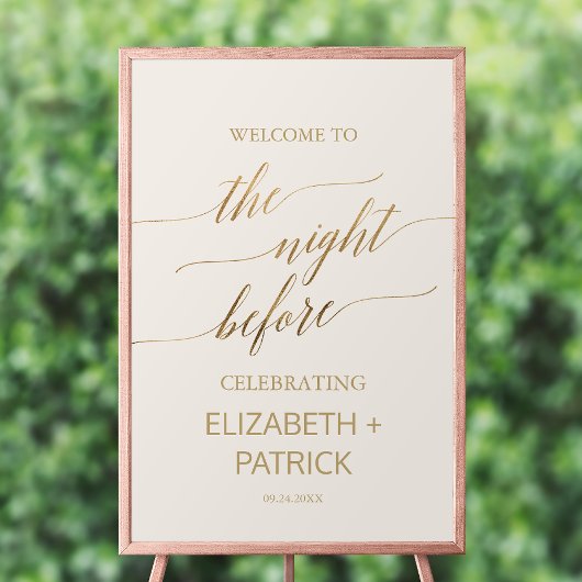 Poster Élégante calligraphie Or | Ivory La Nuit Avant