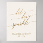Poster Élégante calligraphie Or | Ivory Let Love Sparkle (Devant)