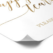 Poster Élégante calligraphie or Joyeuses larmes Tissus Si (Coin)