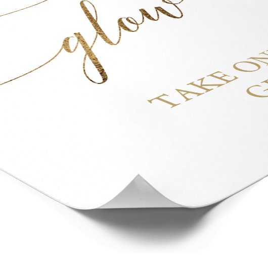 Poster Élégante calligraphie Or laisser l'amour signe lum (Coin)