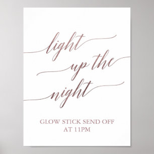 Poster Élégante Calligraphie Or Rose Illuminer La Nuit