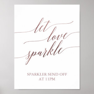 Poster Élégante calligraphie Or Rose laisser l'amour étin